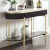 GlasFlength Console Tables, Sophisticated Half-Moon Console Table, Decorative Banding, Black, 52"*20"*12" - 3 of 4