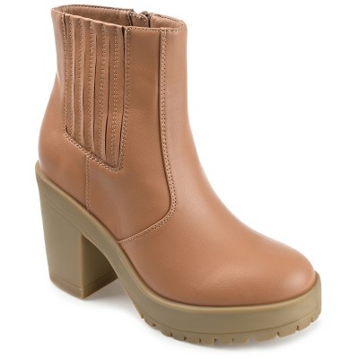 Journee Collection Women's Riplee Almond Toe Platform Ankle Booties