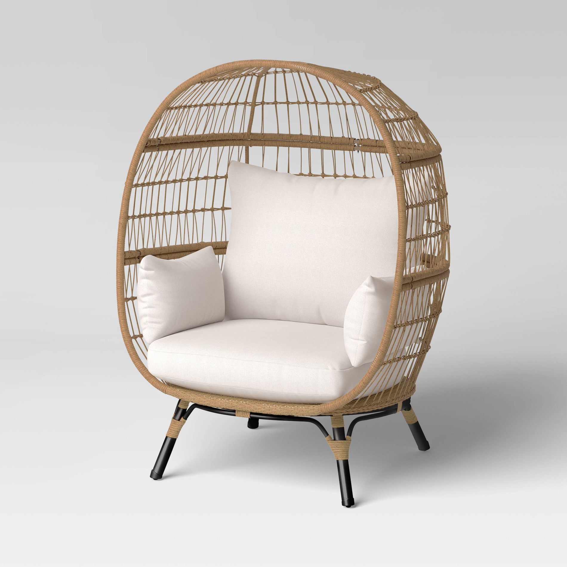 Steel Southport Rust Resistant Outdoor Patio Egg Chair Black - Threshold™
