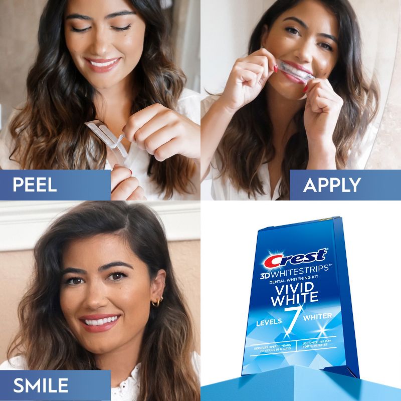 Crest 3D Whitestrips Vivid White Teeth Whitening Kit - 12 Treatments, 5 of 9
