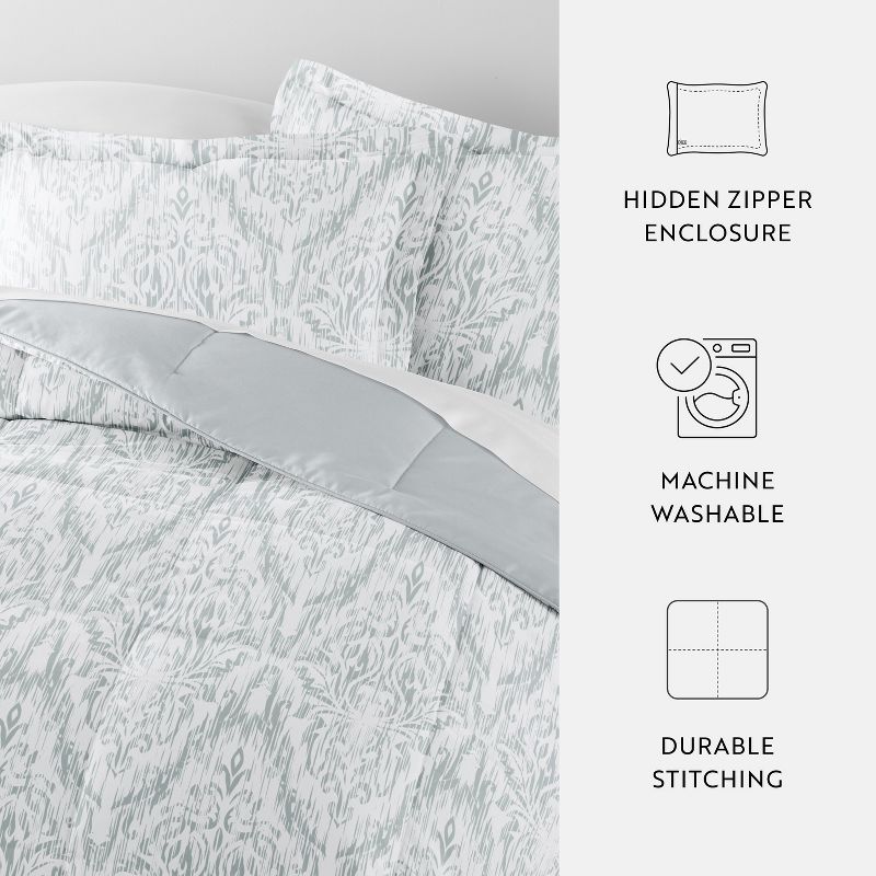 Paisley & Medallion Stripe Reversible Patterned Soft Comforter Sets, Machine Washable - Becky Cameron, 6 of 18