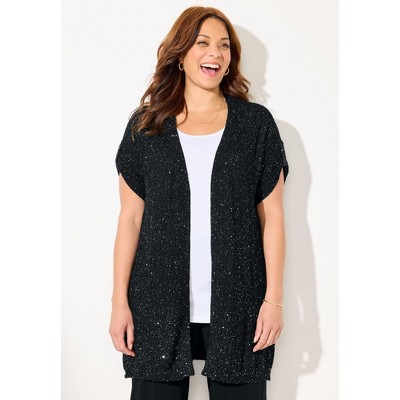 Catherines Women's Plus Size Lurex Cardigan