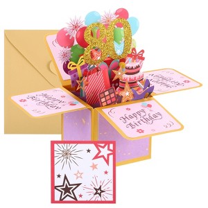 Unique Bargains Thickened Paper 3D Funny Women Gift Greeting Card - 1 of 4