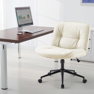 ALEXOUN Criss Cross Home Office Chair,Wide Seat,PU Leather Swivel Height Adjustable Comfy Computer Task Seat,for Home,Office - 1 of 4