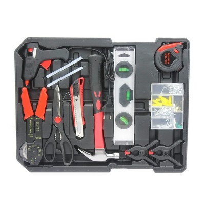 Portable Tool Box With 4 Layers Drawers and Wheels,889 Aluminum Trolley Case Tool Set, Removable Portable Hand Toolbox Set for Household Repairs Black