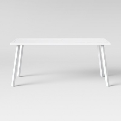 Beacon Hill 6 Person Slat Top Patio Dining Table White Project 62 Brickseek