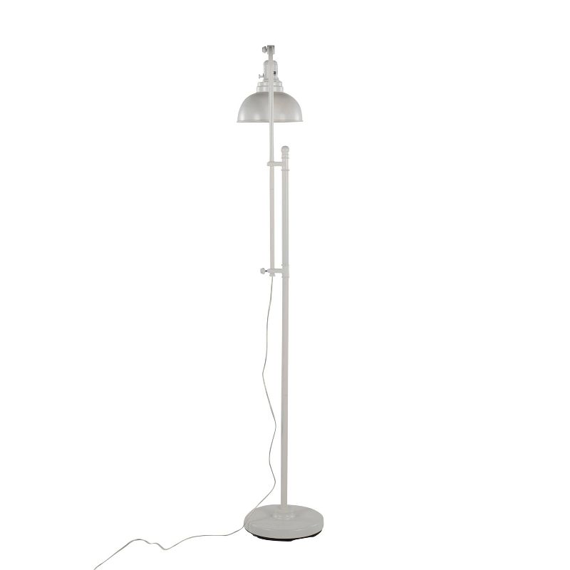 LumiSource Emery Industrial Floor Lamp in White Metal, 5 of 10