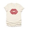 Simply Sage Market Checkered Lips Short Sleeve Graphic Tee - 2 of 4