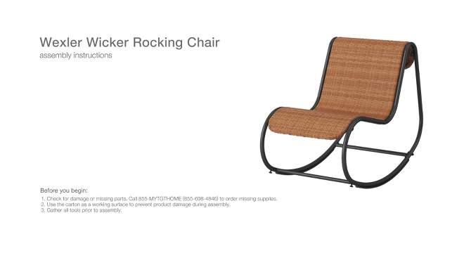Wexler Wicker Outdoor Patio Chair, Rocking Chair, Accent Chair Black - Threshold&#8482;, 2 of 10, play video