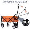 SEVOBAL Utility Storage Carts Collapsible Wagon with Plastic Liner Bags Expandable Storage All-Terrain Wheels for Outdoor , Orange , 16.5"*5.7"*18.9" - 2 of 4