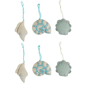 Split P Seashell Blue Felt Ornaments Pack Of 6 - 1 of 4