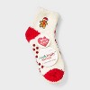 Kid's Embroidered 2pk Cozy Ankle Socks with Grippers - 2 of 3