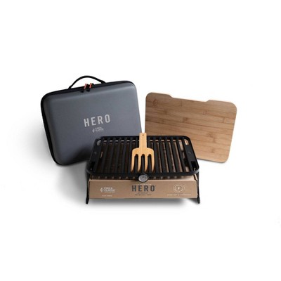 HERO Portable Charcoal Grill System with Case Black Model FFG3-  Fire & Flavor