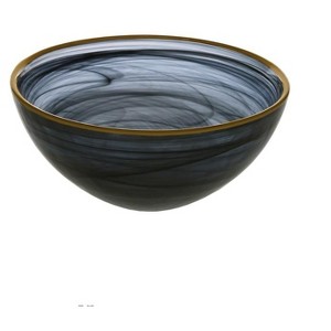 Classic Touch Black Alabaster Bowl with Gold Rim - 6.25"D - 1 of 3