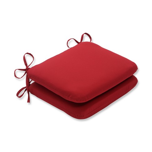 2 Piece Outdoor Seat Pad Dining Bistro Chair Cushion Set Red