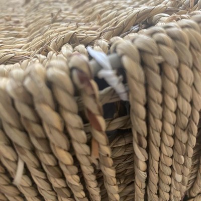 Mdesign Large Woven Seagrass Braided Home Storage Basket Bin - Natural ...