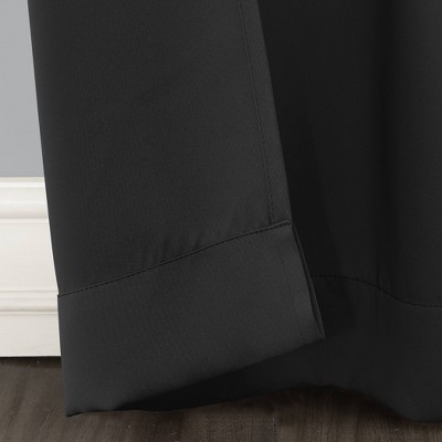 Black and Wine Polyester Blackout Grommet Curtain Panel