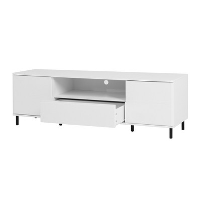 Dexmalle High Gloss Panel Modern TV Console with Storage Shelves