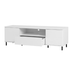 Dexmalle High Gloss Panel Modern TV Console with Storage Shelves - 1 of 4