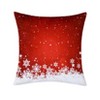 Set of 2 Throw Pillow Covers 18x18 inch, Snowflake Christmas Pillow Covers, Zippered Closure Design, Holiday Decorative Pillowcase for Couch Bed, Red - 4 of 4