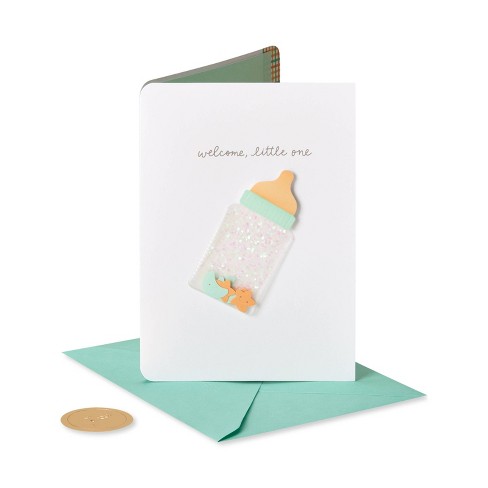 Boy Blue Bottle Papyrus New Baby Card 