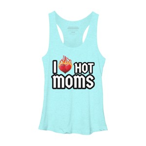 Women's Design By Humans I Love Hot Moms Heart By Metavera Racerback Tank Top - 1 of 2