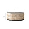 Modern Wood Coffee Table,Octagonal Coffee Table with Relief Texture,Geometric Center Table for Living Room or Apartment-Baofuwish - 4 of 4