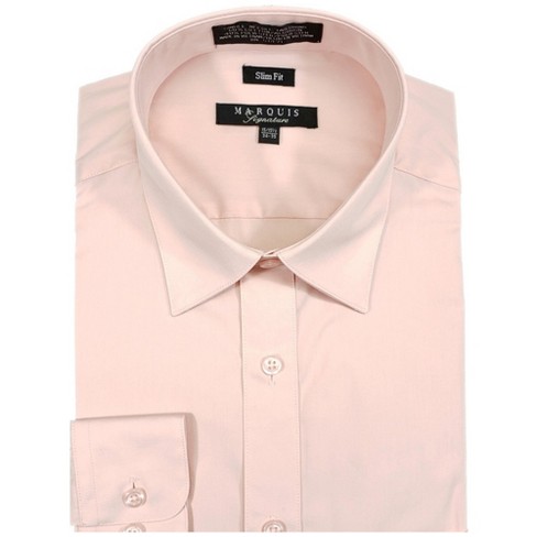 Marquis Men's Wedding Blush Pink Long Sleeve With Slim Fit Dress Shirt ...