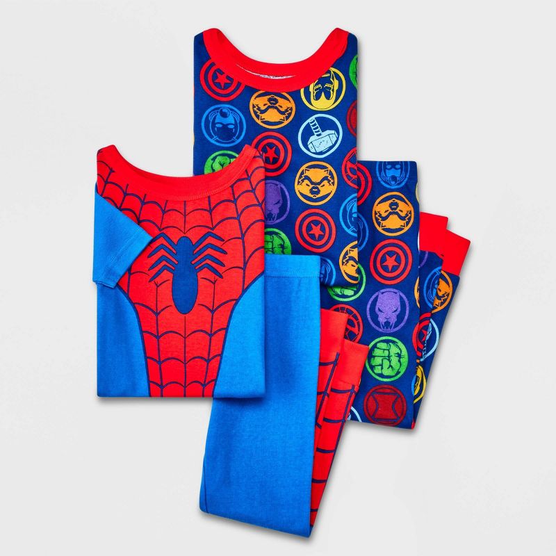 Toddler Boys&#39; 4pc Marvel Spider-Man Uniform Snug Fit Pajama Set - Red, 1 of 4
