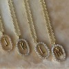 Adornia 14k Gold Plated Floating Letter CZ Frame Necklace - 2 of 2
