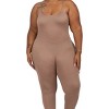 Slickblue Plus Size Solid Bodycon Cami Jumpsuit in Taupe Grey - Soft Stretch Jersey, Size 1XL-3XL - 3 of 4