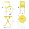 Bistro Table and Chairs Set, 3 Piece Foldable Patio Furniture Set, Outdoor & Indoor Bistro Set for Patio Balcony Porch Poolside, 2 Chairs and 1 Table - 2 of 4
