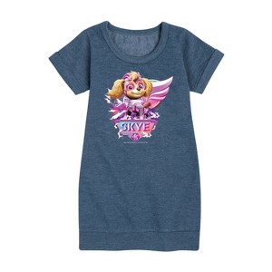 - Paw Patrol - Skye Lightning Graphic Short Sleeve Fleece Dress - 1 of 4