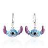 Disney Stitch Brass Silver Plated Enamel Charm Hoop Earrings - 3 of 4