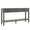 3-Drawer Painted Console Table with Bottom Shelf & Iron Handles for Living Room, Hallway, Kitchen, Bedroom, Office - 4 of 4