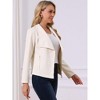 INSPIRE CHIC Women's Faux Suede Fall Winter Long Sleeve Open Front Cropped Jackets - 3 of 4