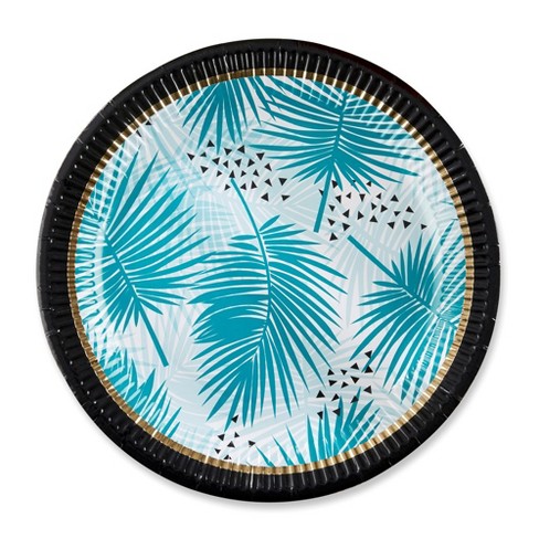 Tea Time Whimsy 9 in. Premium Paper Plates - Blue (Set of 16)