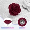 Unique Bargains Silk Alloy Created Camellia Flower Lapel Pin for Men Suit 2 x 1.3 inch 16 Pcs - 2 of 4