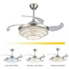 YIYIBYUS 42in Invisible Blades Chrome Crystal Ceiling Fan Chandelier with 3 Light Colors - 4 of 4