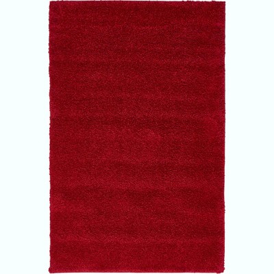 Calabasas Chic Red Rectangular Indoor Shag Rug, 3x5 ft