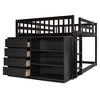 NicBex Twin Over Twin/Full Over Full Bunk Bed with Built-in Design and Fence,Loft Bed with 4 Drawers and 3 Shelves for Bedroom,White/Gray/Espresso - 4 of 4