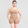 YESFASHION Womens Plus Size Shapewear Jumpsuits Square Neck Tank Tops Short Romper Sports Bodysuit Short Catsuit Bodycon Bodysuits Summer Outfits - 2 of 4