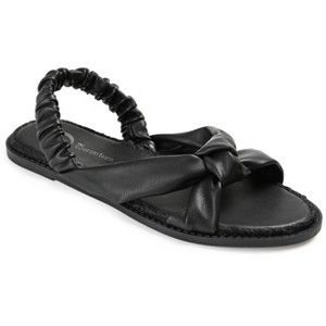 Journee Collection Womens Kiandra Espadrille Flat Sandals Black 6.5 - 1 of 4