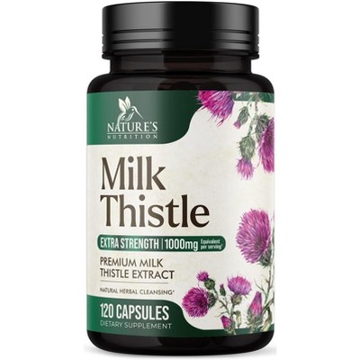 Milk Thistle Supplement - Max Strength 1000mg for Liver Cleanse Detox & Repair - 120 Count