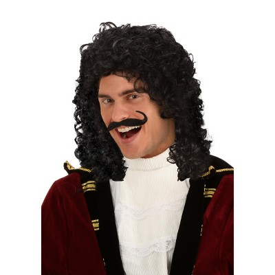 Men's Captain Hook Mustache - Black - HalloweenPartyOnline