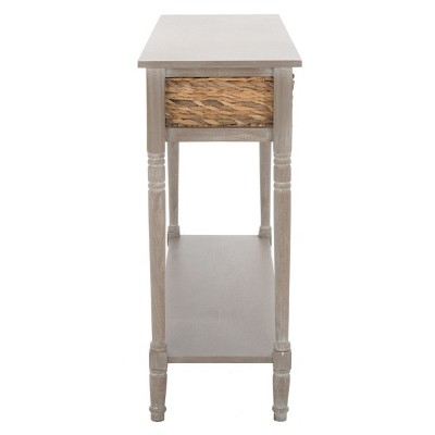 Christa Brown Wood and Metal Console Table with Storage