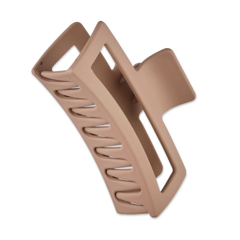 sc&#252;nci Recycled Large Open Rectangle Claw Clip - Matte Beige - Thick Hair, 3 of 9