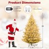 Costway 6/7/8 FT Artificial Christmas Tree with 762/1074/1470 Flocked Branch Tips, 340/450/580 Warm White LED Lights - 3 of 4