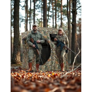 Hunting Blind 270 Degree See Through Ground Blind for Turkey  Hunting, Camouflage Pop Up Hunting Blinds Ground Waterproof Portable Concealed Shelter - 1 of 4