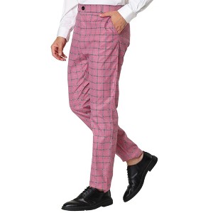 Lars Amadeus Men's Business Plaid Casual Slim Fit Checked Dress Trousers - 1 of 4